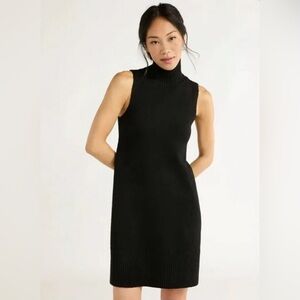 Sleeveless Turtleneck sweater mini dress